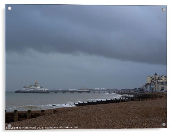 Eastbourne Pier in December. Acrylic by Mark Ward