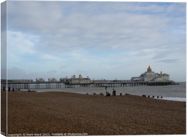 The Pier at Eastbourne on a cold December day. Canvas Print by Mark Ward