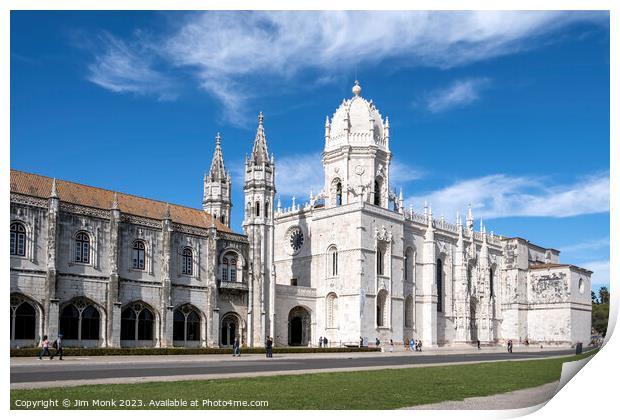 The Jerónimos Monastery in Lisbon Print by Jim Monk