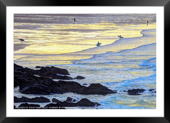 Cornish Beach Sunset  Framed Mounted Print by David Pyatt