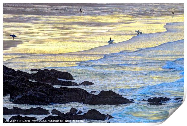 Cornish Beach Sunset  Print by David Pyatt