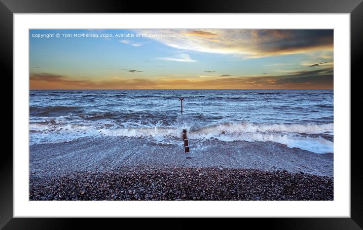 Findhorn Beach Sunset Framed Mounted Print by Tom McPherson