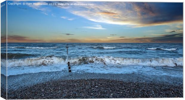 Findhorn Beach Sunset Canvas Print by Tom McPherson