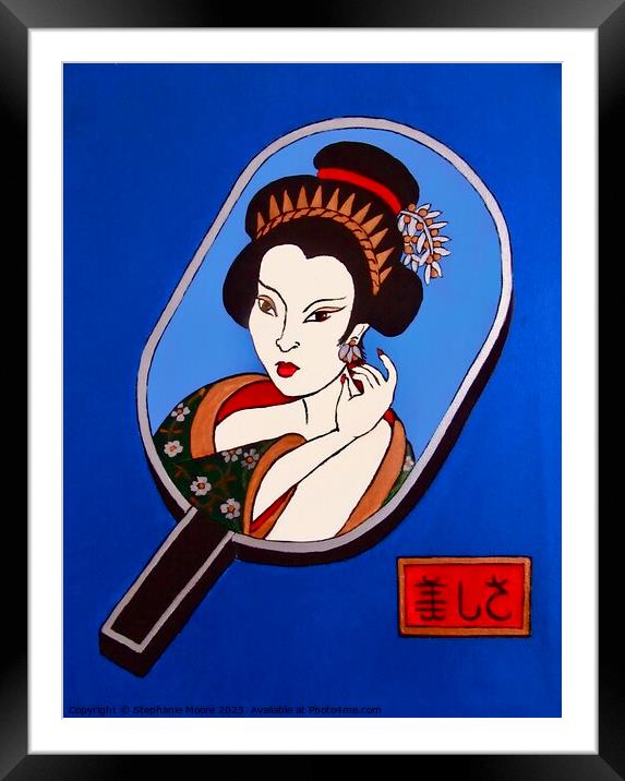 Geisha Framed Mounted Print by Stephanie Moore
