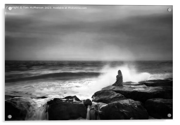 Girl on the Rocks Acrylic by Tom McPherson