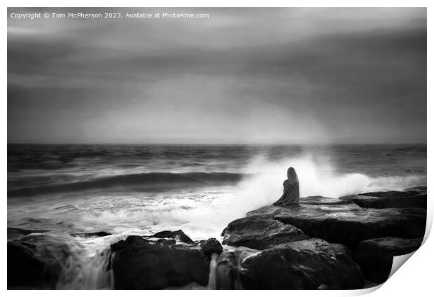 Girl on the Rocks Print by Tom McPherson