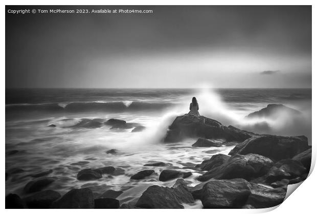 Girl on the rocks 2 Print by Tom McPherson