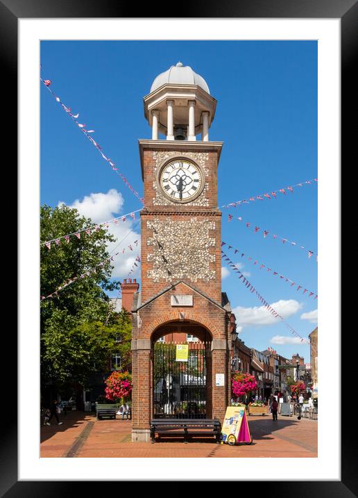 The Clock Tower, Market Square, Chesham, Framed Mounted Print by Kevin Hellon