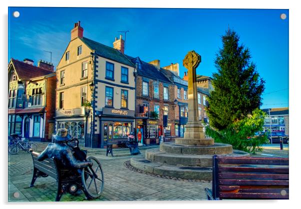 Knaresborough Town Centre Acrylic by Alison Chambers