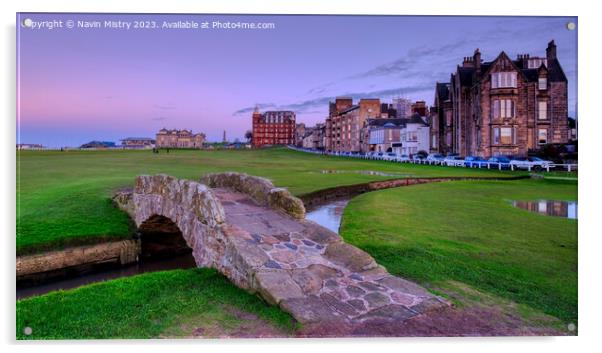 Swilcan Bridge, Old Course, St. Andrews  Acrylic by Navin Mistry