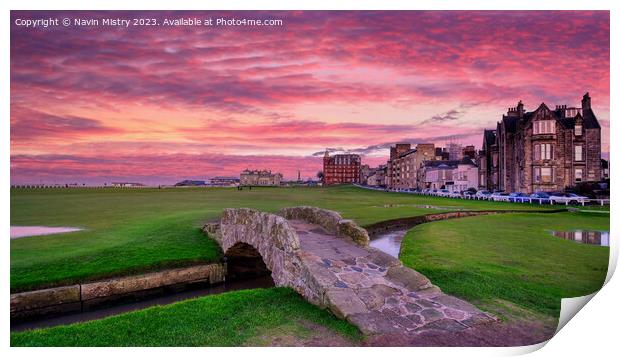 Swilcan Bridge, Old Course, St. Andrews Print by Navin Mistry
