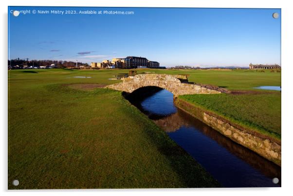 Swilcan Bridge, Old Course, St. Andrews, Fife, Sco Acrylic by Navin Mistry