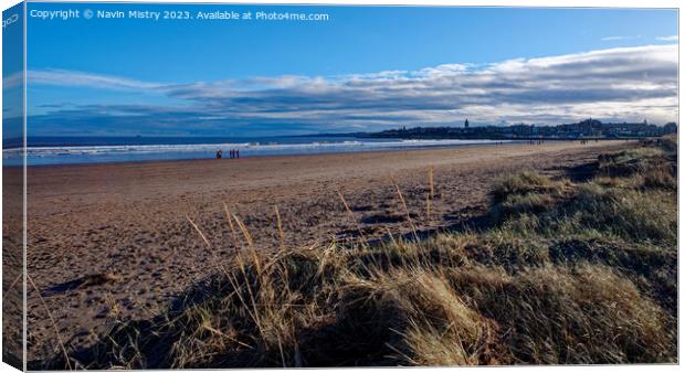 A View of the Sand Dunes of the West Sands St. And Canvas Print by Navin Mistry