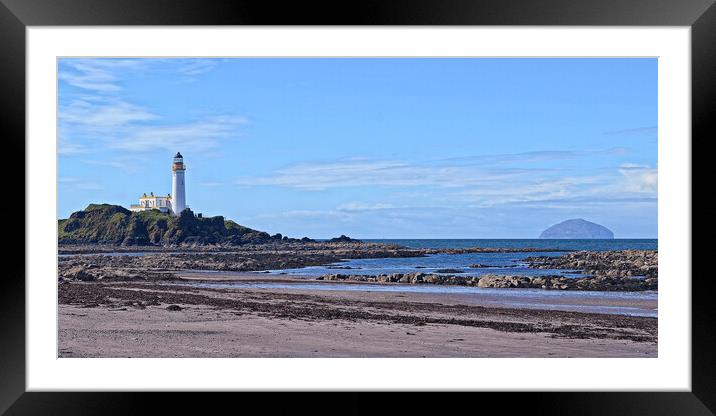 Turnberry lighthouse, beach and Ailsa Craig Framed Mounted Print by Allan Durward Photography