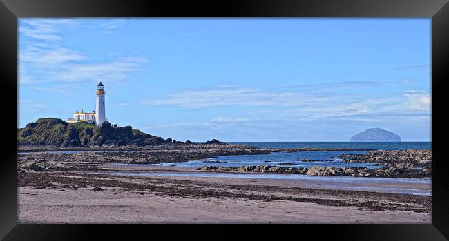 Turnberry lighthouse, beach and Ailsa Craig Framed Print by Allan Durward Photography