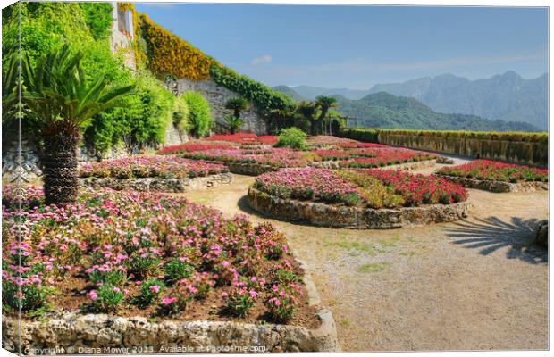 Ravello Gardens Italy Canvas Print by Diana Mower