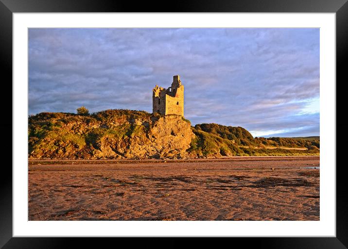 Greenan Castle in low sunlight Framed Mounted Print by Allan Durward Photography