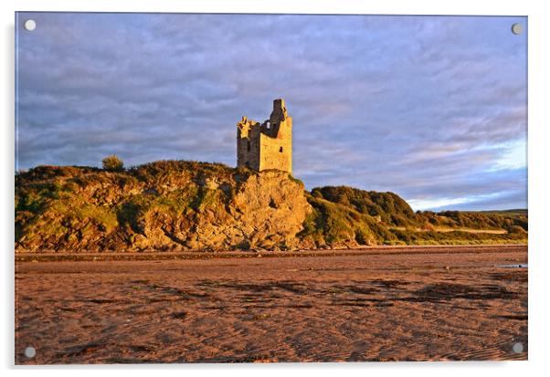 Greenan Castle in low sunlight Acrylic by Allan Durward Photography