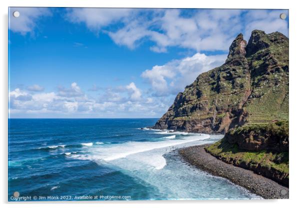 Punta del Hidalgo coastline, Tenerife Acrylic by Jim Monk