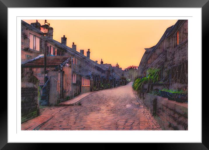 Town Gate, Heptonstall Sunset Artwork Framed Mounted Print by Colin Green