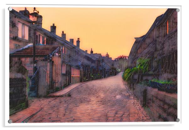 Town Gate, Heptonstall Sunset Artwork Acrylic by Colin Green