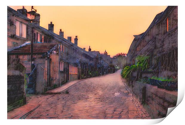 Town Gate, Heptonstall Sunset Artwork Print by Colin Green