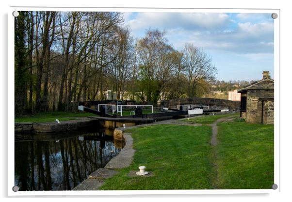 Brookfoot Lock on the Calder and Hebble Navigation Acrylic by Colin Green