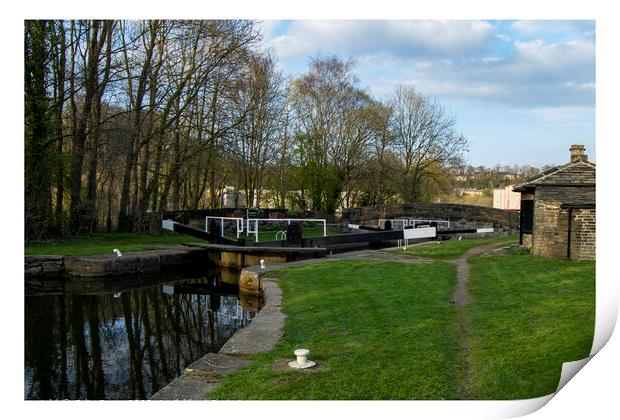 Brookfoot Lock on the Calder and Hebble Navigation Print by Colin Green