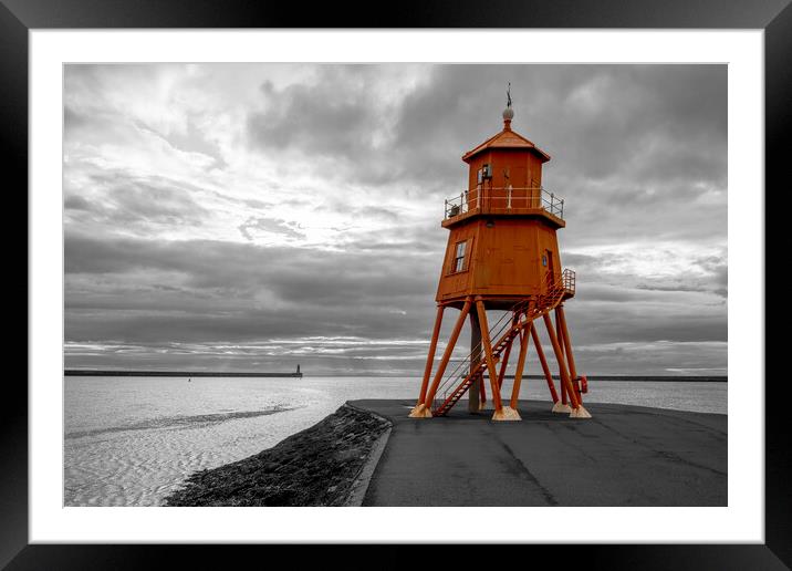 Herd Groyne Lighthouse Framed Mounted Print by Tim Hill