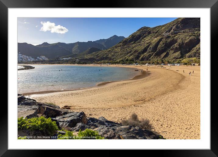 Playa de Las Teresitas, Santa Cruz de Tenerife Framed Mounted Print by Jim Monk