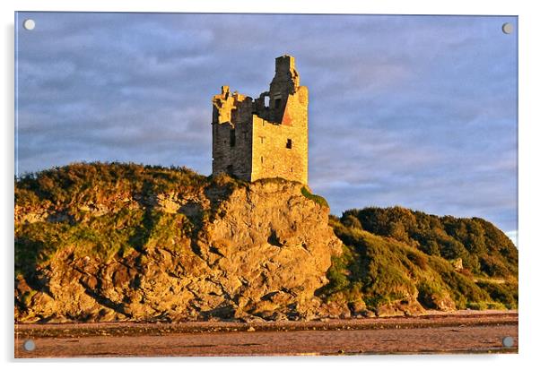 Greenan Castle, last rays of the day Acrylic by Allan Durward Photography