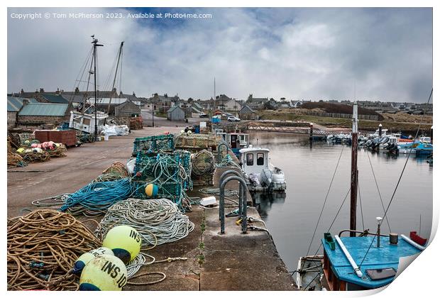  Hopeman Harbour Print by Tom McPherson