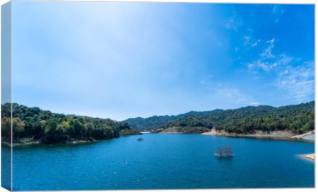 Landscape view of Dhap lake  Canvas Print by Ambir Tolang