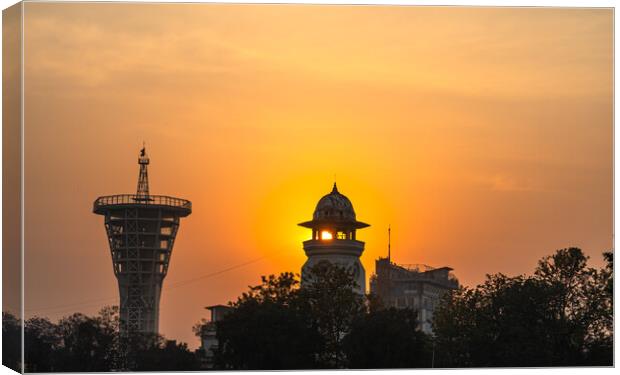 clock tower  and sunrise Canvas Print by Ambir Tolang