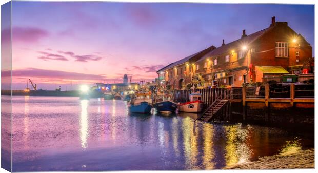 Scarborough Harbour Lights Canvas Print by Tim Hill