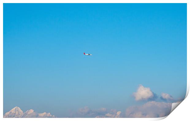 blue sky and plane  Print by Ambir Tolang