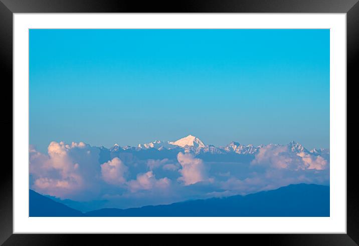 Landscape view of Mountain range Framed Mounted Print by Ambir Tolang