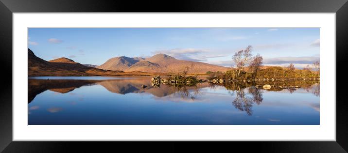 Lochan Na H-Achlaise And Black Mount Panorama Framed Mounted Print by Tommy Dickson