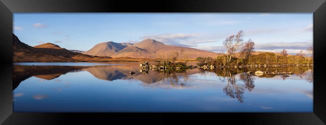 Lochan Na H-Achlaise And Black Mount Panorama Framed Print by Tommy Dickson