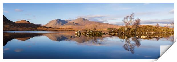 Lochan Na H-Achlaise And Black Mount Panorama Print by Tommy Dickson