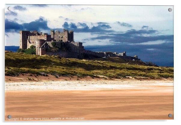 Bamburgh Castle Acrylic by Graham Parry