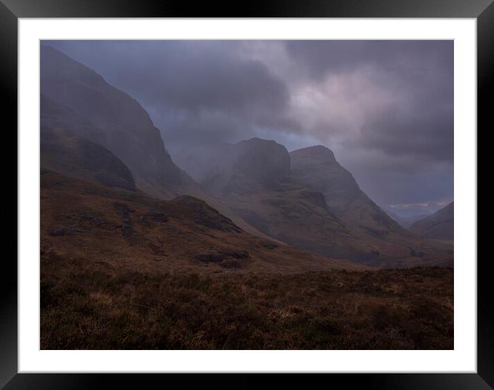 The Three Sisters Of Glencoe. Framed Mounted Print by Tommy Dickson