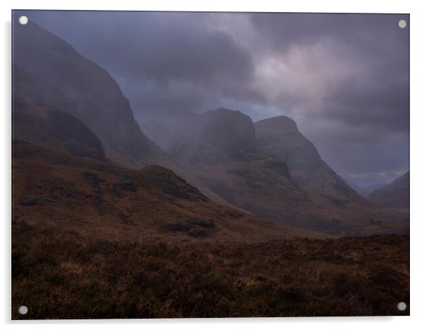 The Three Sisters Of Glencoe. Acrylic by Tommy Dickson