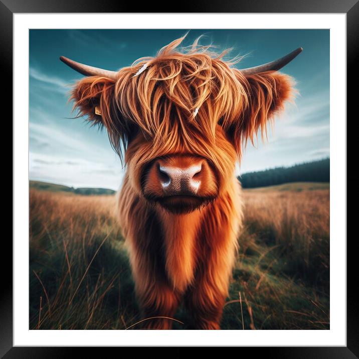 Highland Cow Framed Mounted Print by Scott Anderson