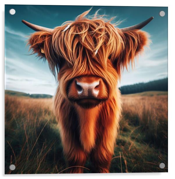 Highland Cow Acrylic by Scott Anderson