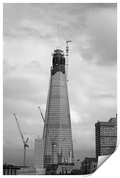 The Shard London Black White Print by Dan Davidson