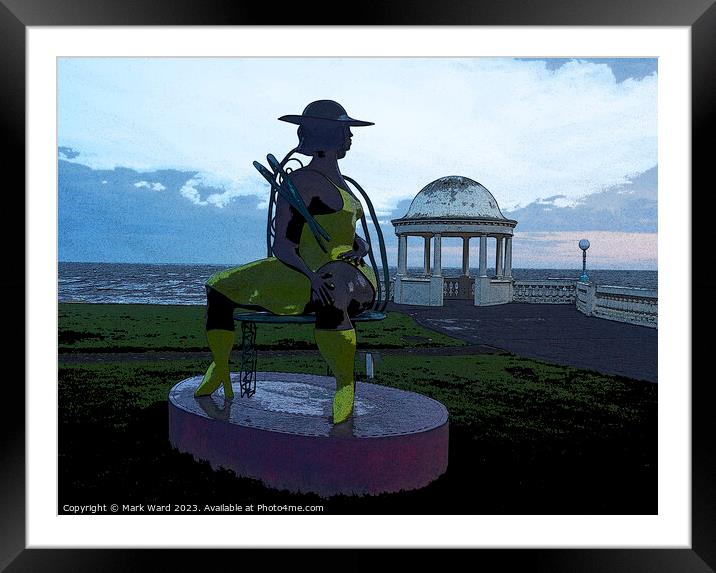 Seated at the De La Warr Pavilion. Framed Mounted Print by Mark Ward