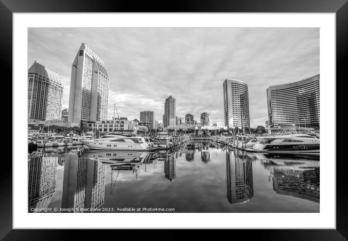 Calm Reflections  - Downtown San Diego Framed Mounted Print by Joseph S Giacalone