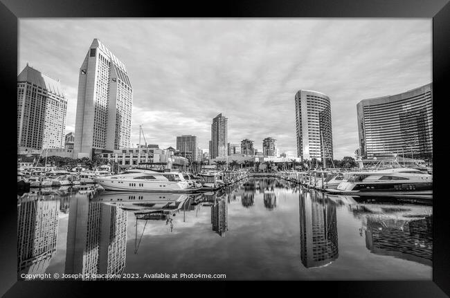 Calm Reflections  - Downtown San Diego Framed Print by Joseph S Giacalone
