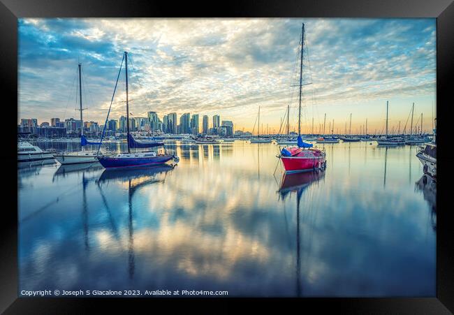 Perfect Cloud Reflection - San Diego Framed Print by Joseph S Giacalone